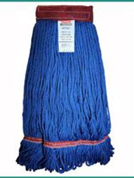Janitorial Supplies Mop Wet Microfiber - Commercial Mop Head Fold Over F/L W/5IN Headband Blue Large